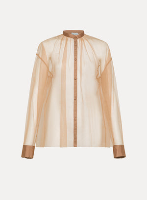 tulle bohemian shirt, nude