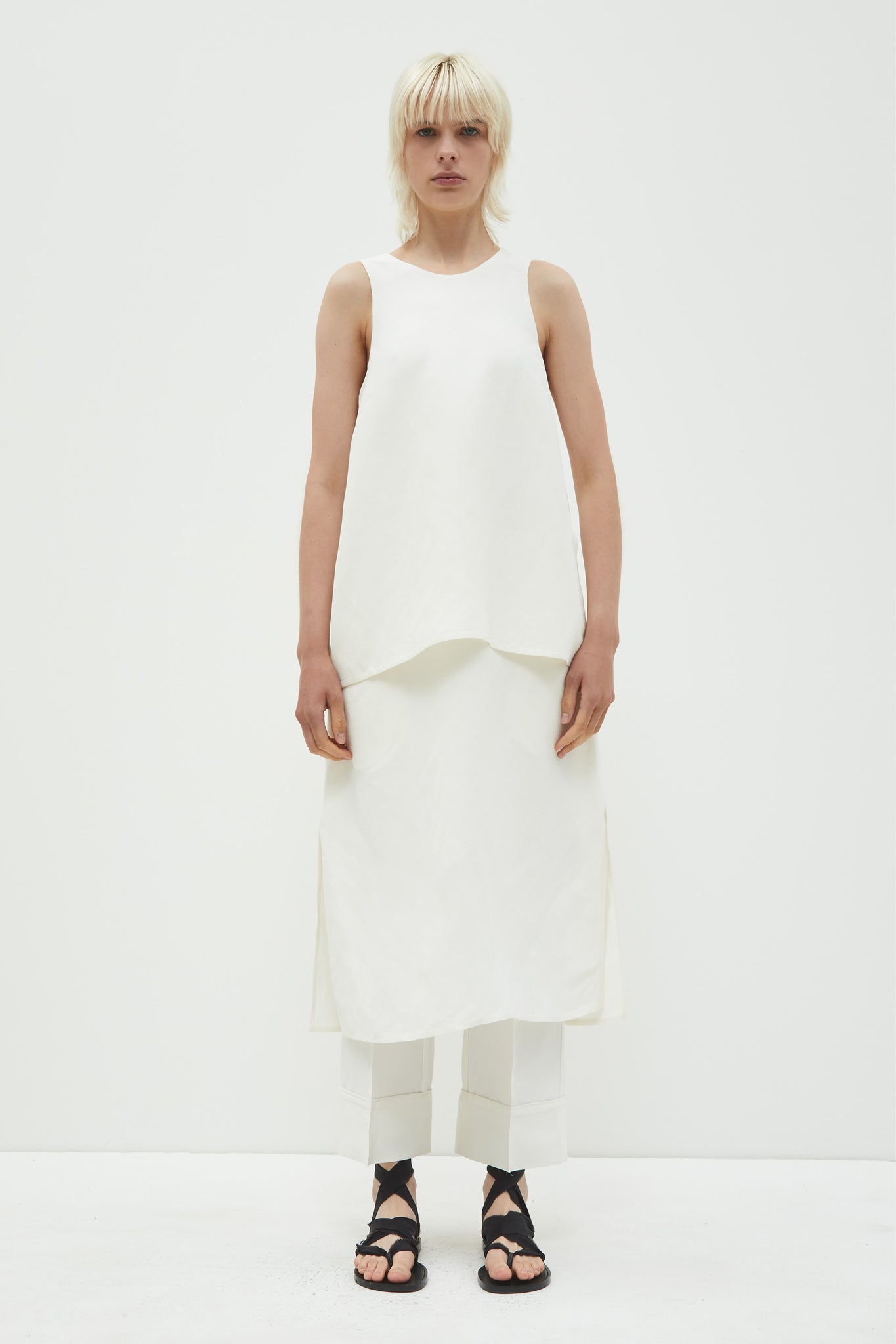 Doliat, two layer dress, Off White