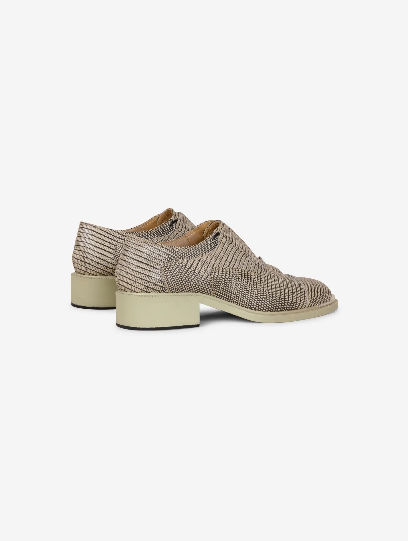 Lizard embossed leather oxfords