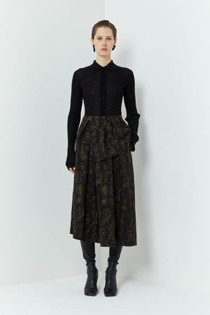 Sukuti skirt, black gold filcoupé