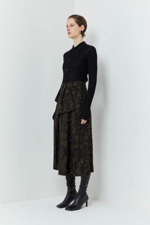 Sukuti skirt, black gold filcoupé