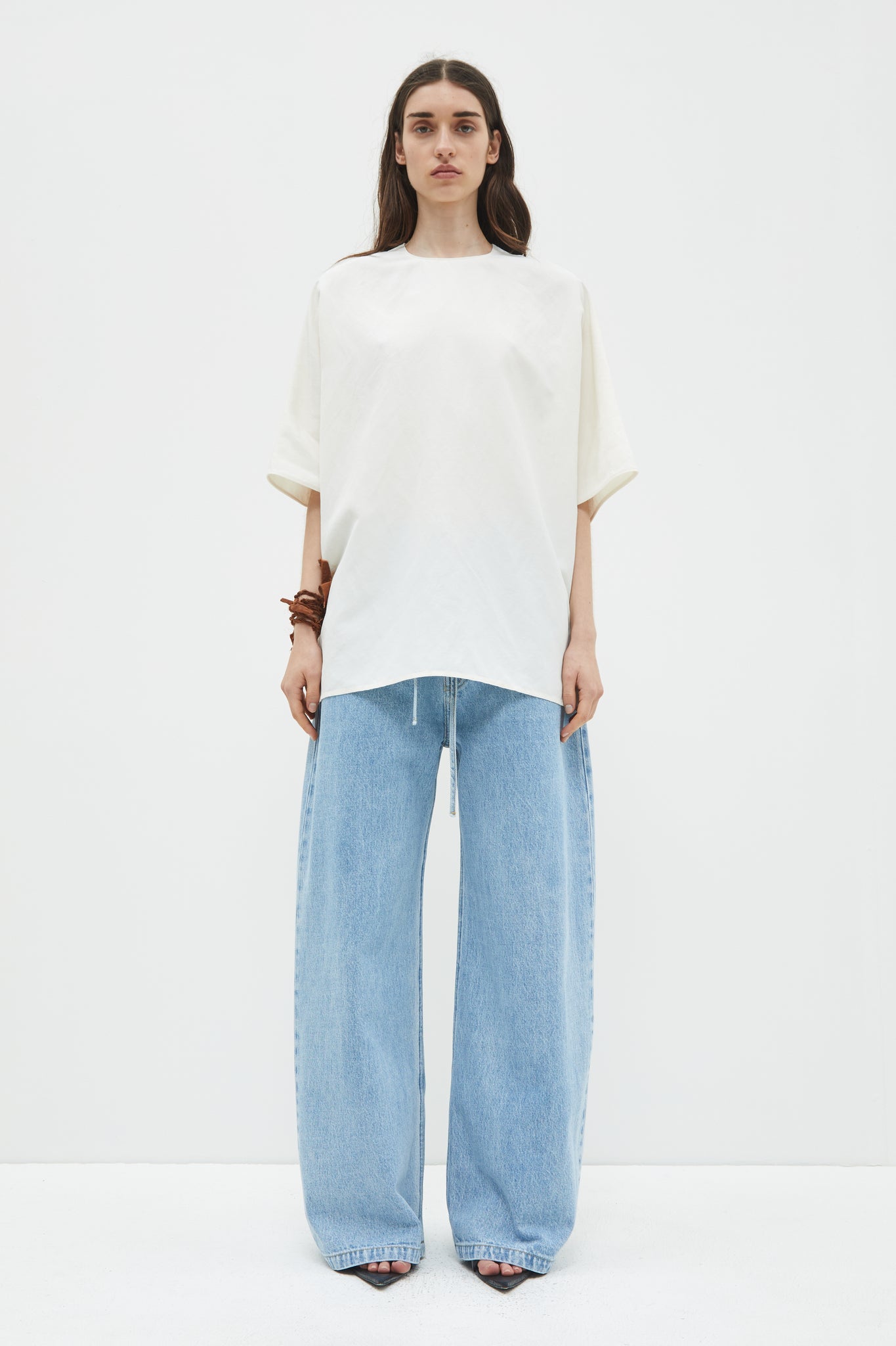 Tureau cap sleeve top, Off white