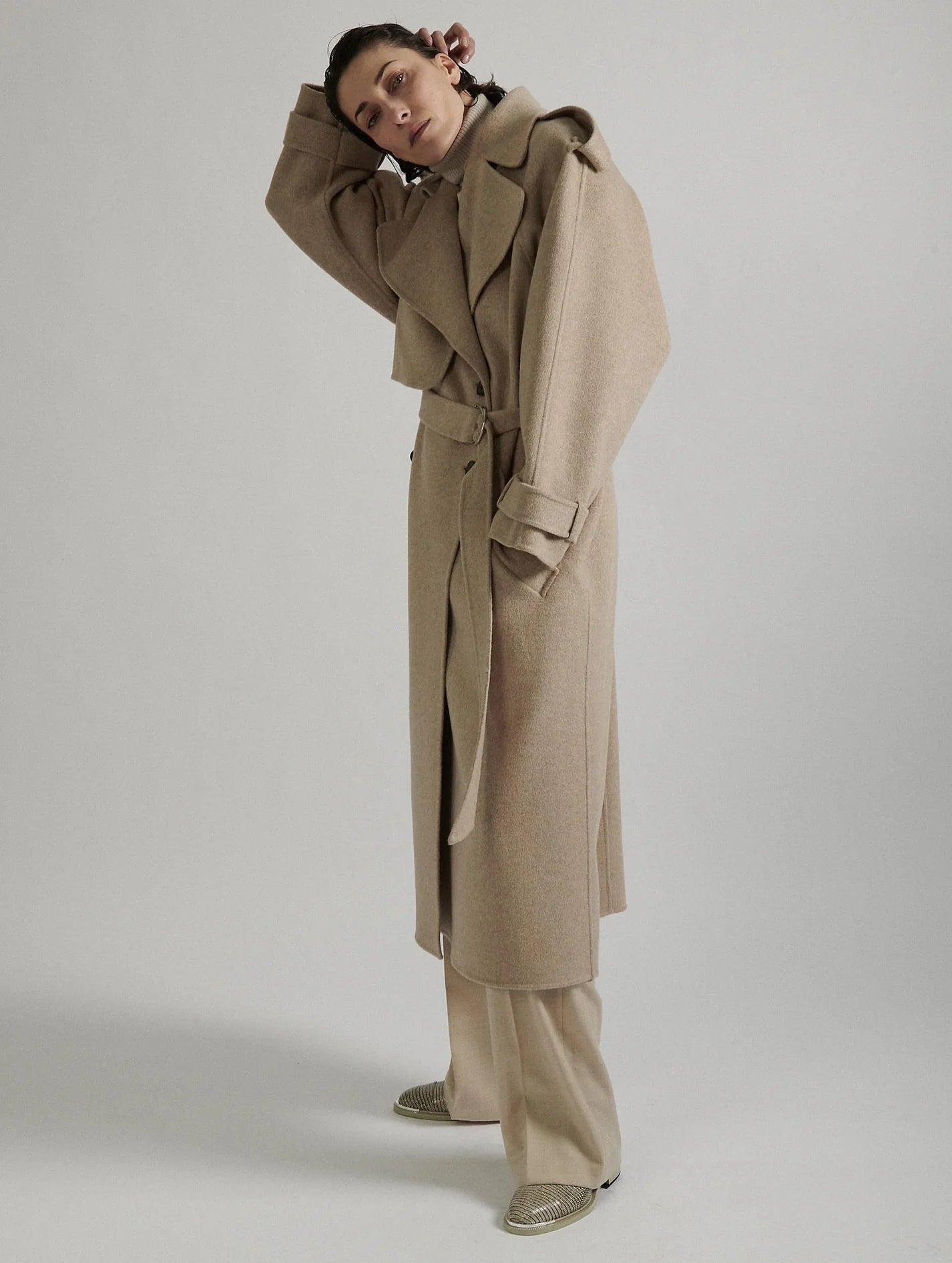 Wool coat, sand, BB