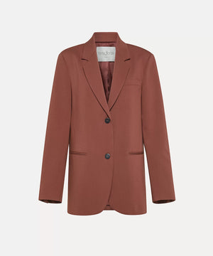 jacket in viscose–&–wool twill