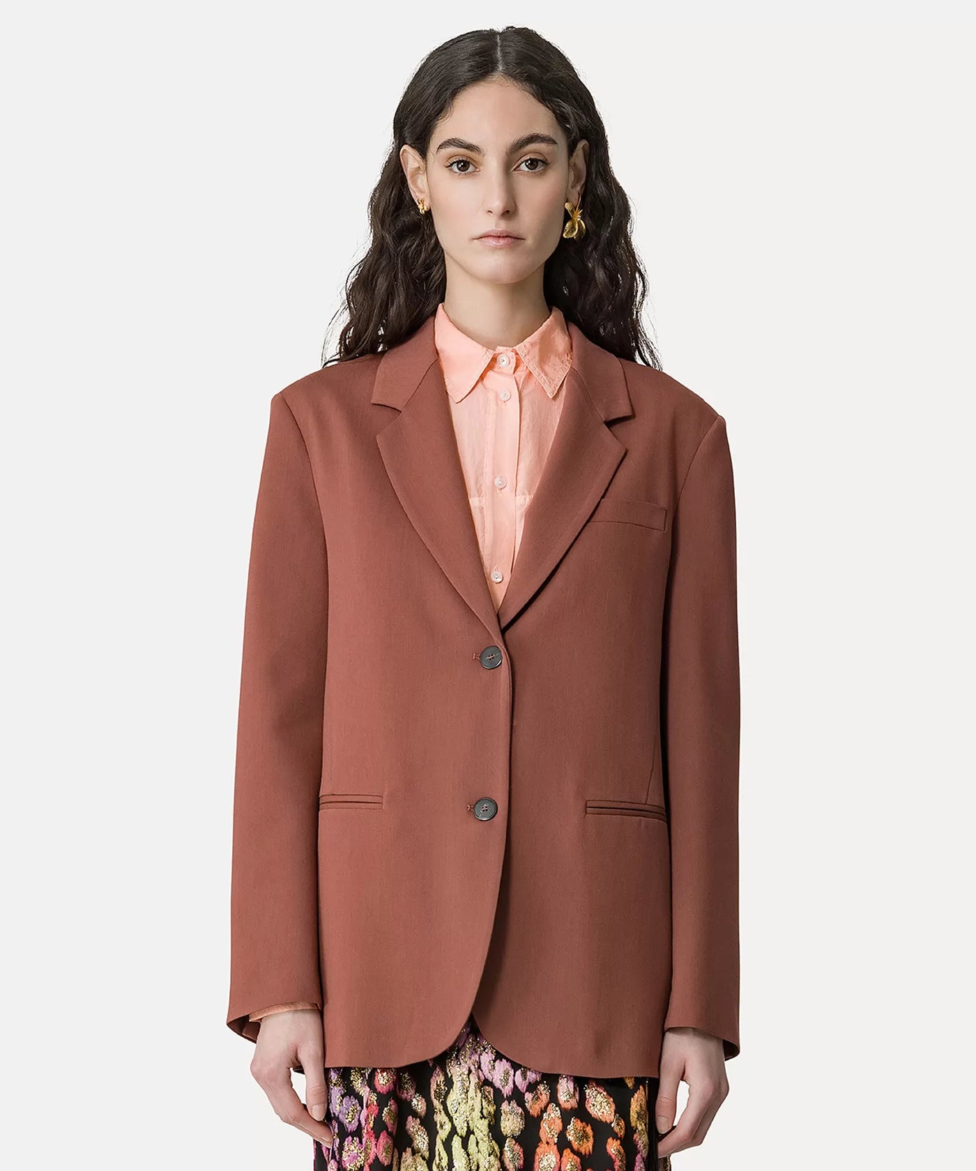 jacket in viscose–&–wool twill