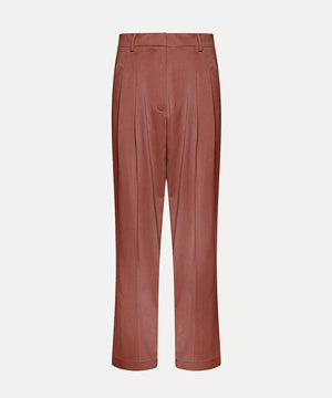 pleated trousers in viscose and wool twill