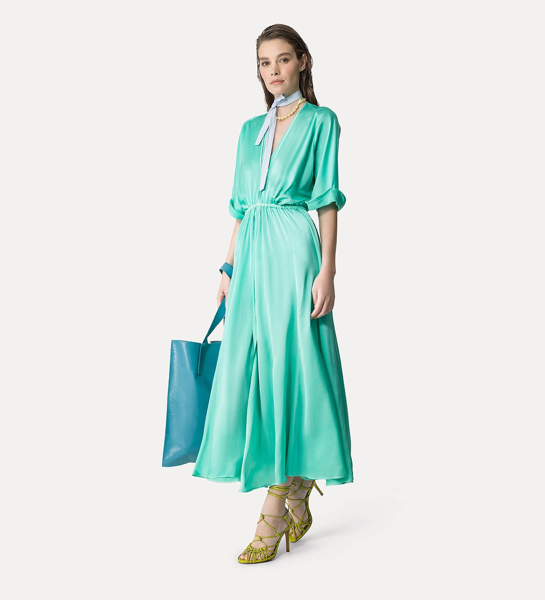 elegant half–sleeve dress, breeze