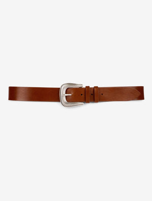 Medium belt in cognac leather