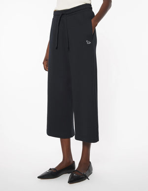 Baby fox patch culotte jog pants, Black