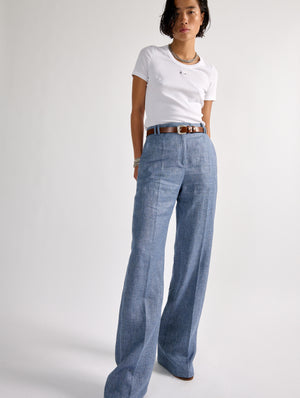 Blue linen & cotton trousers