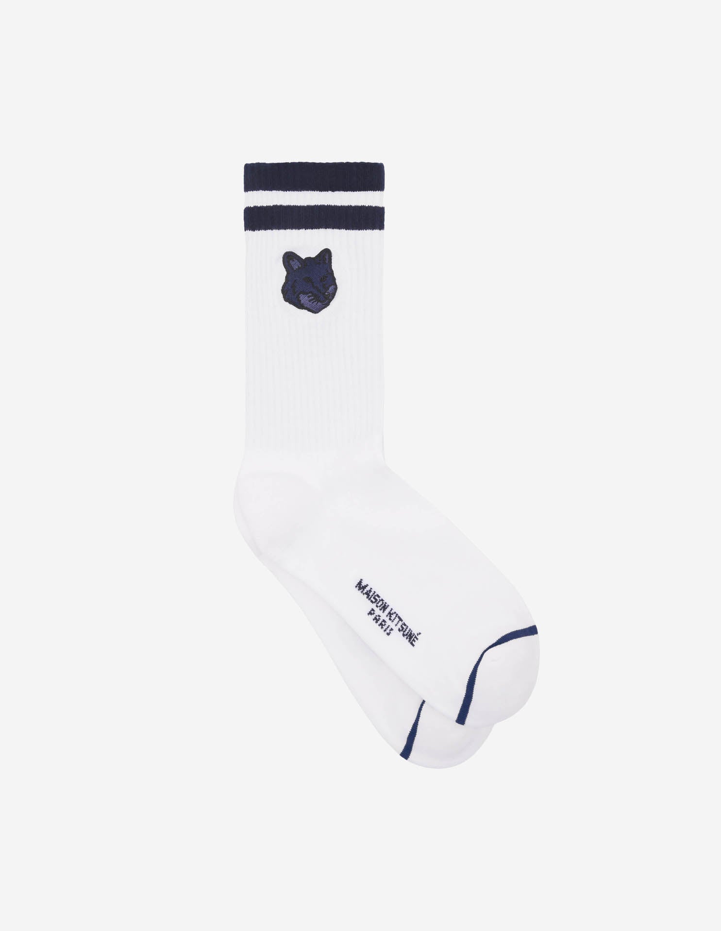 Bold fox head sporty socks, ink blue