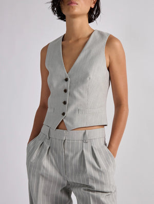 Grey tennis pinstripe waistcoat