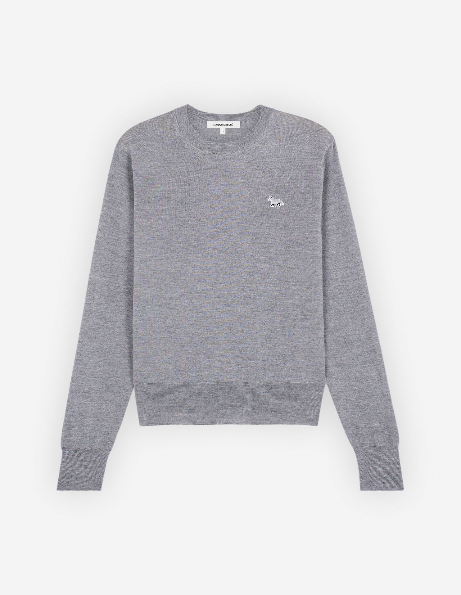 Baby fox reg jumper, grey mélange