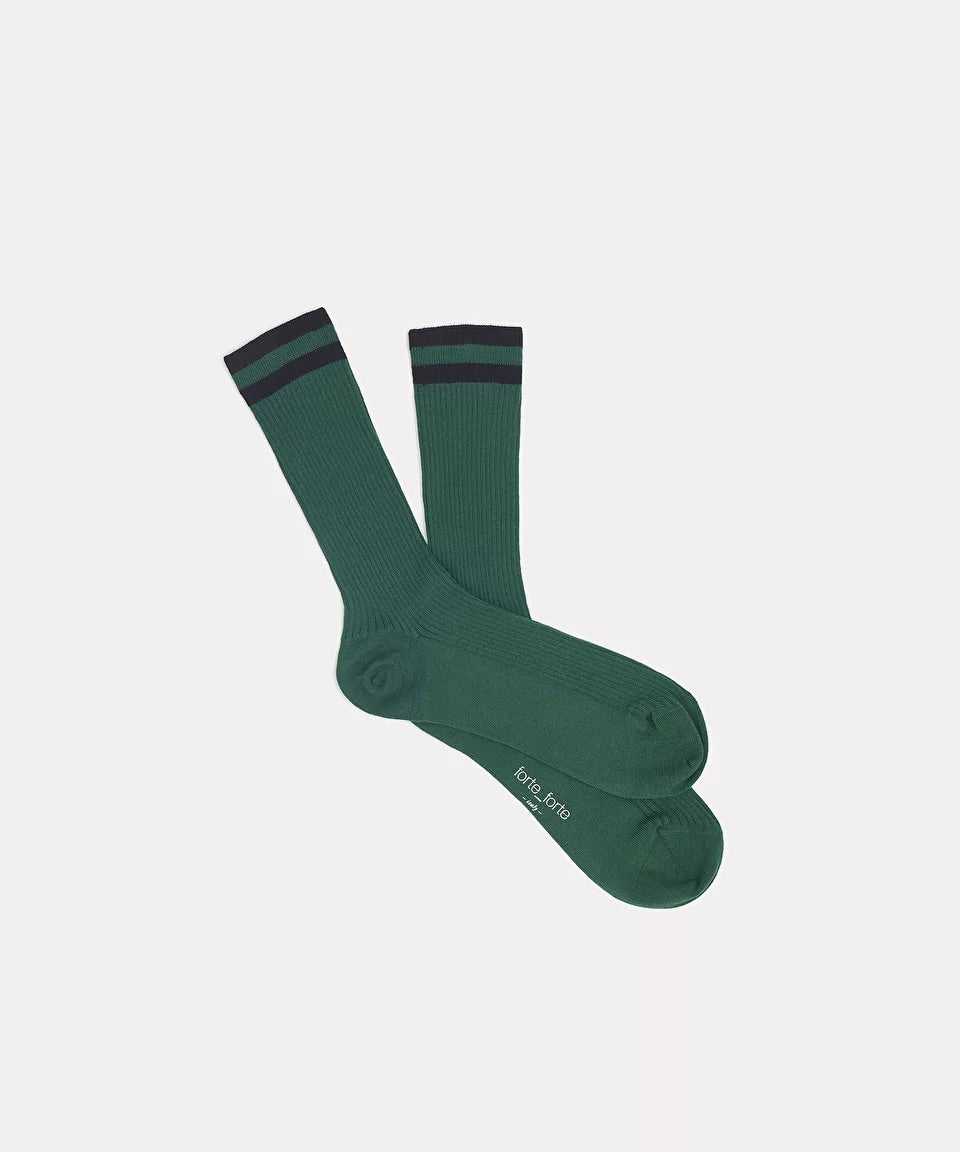 Cotton stripe socks, malachite