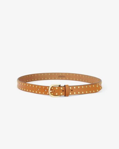 Zap belt, gold stud, natural