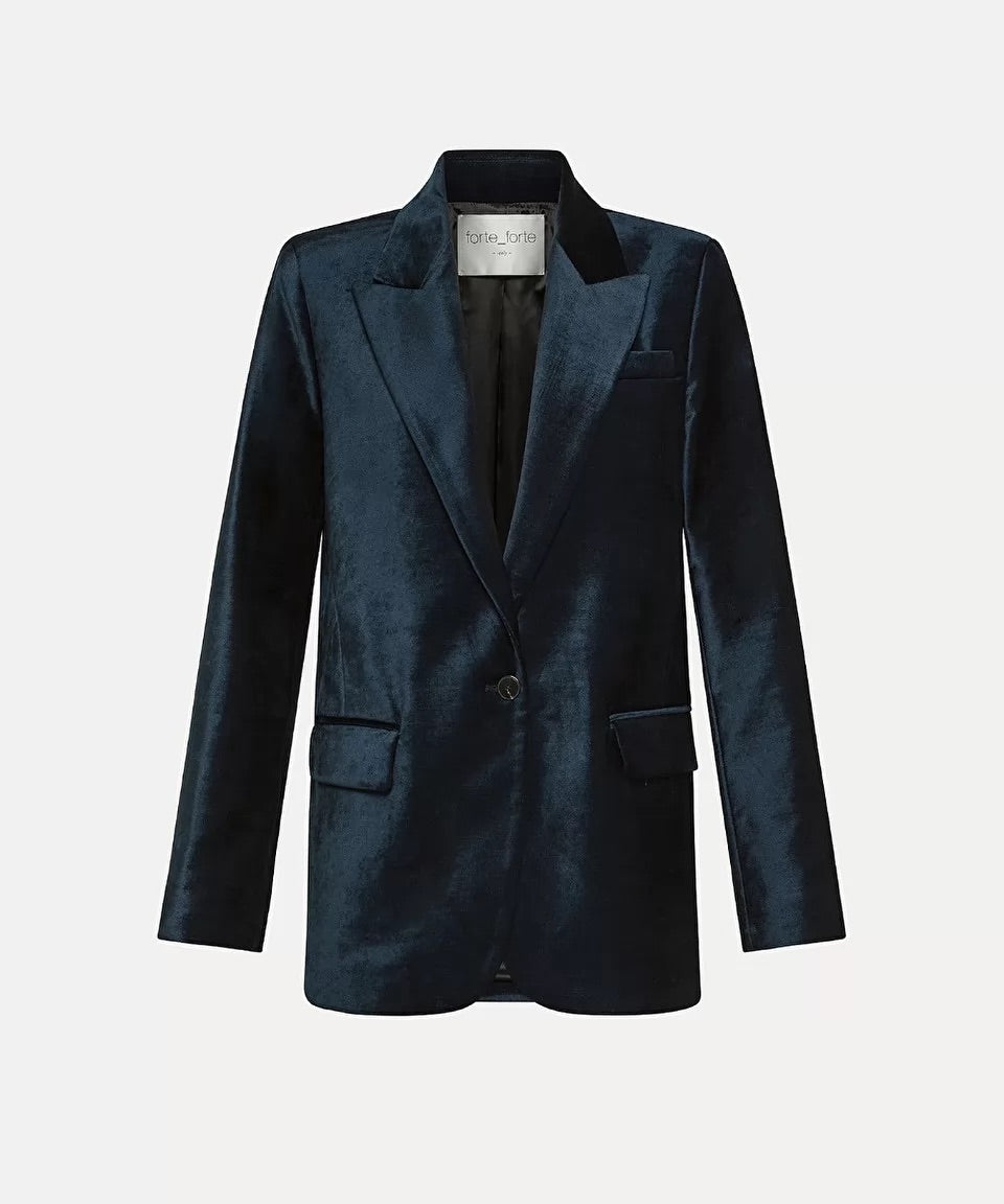 jacket in stretch velvet, notte