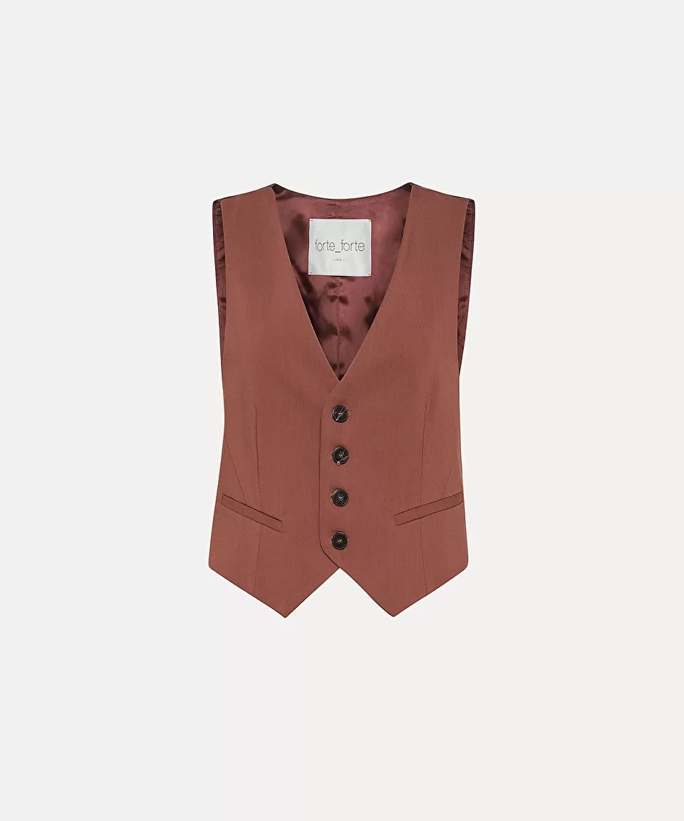 waistcoat in viscose and wool twill