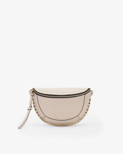 Skano grained leather belt bag, light beige