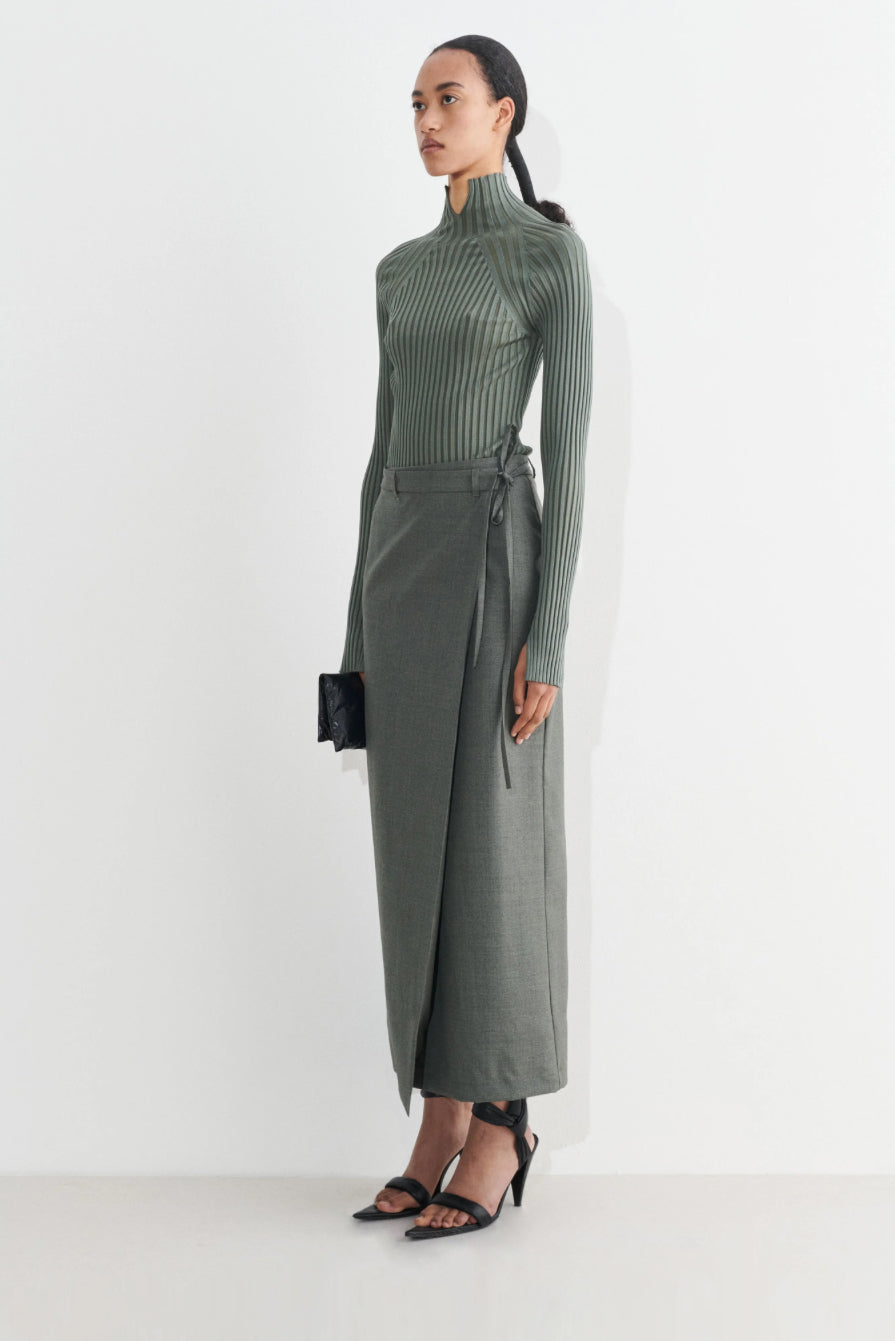 Sika wrap skirt, retreat grey