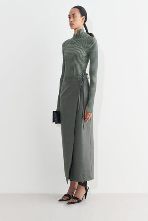 Sika wrap skirt, retreat grey