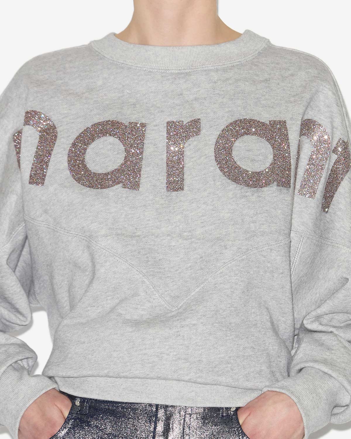 Houston sweatshirt, grey glitter