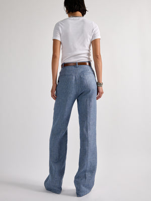 Blue linen & cotton trousers