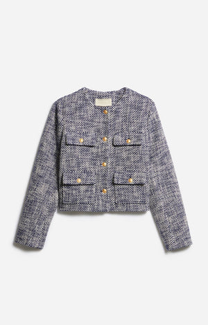 Deana short jacket blue/white