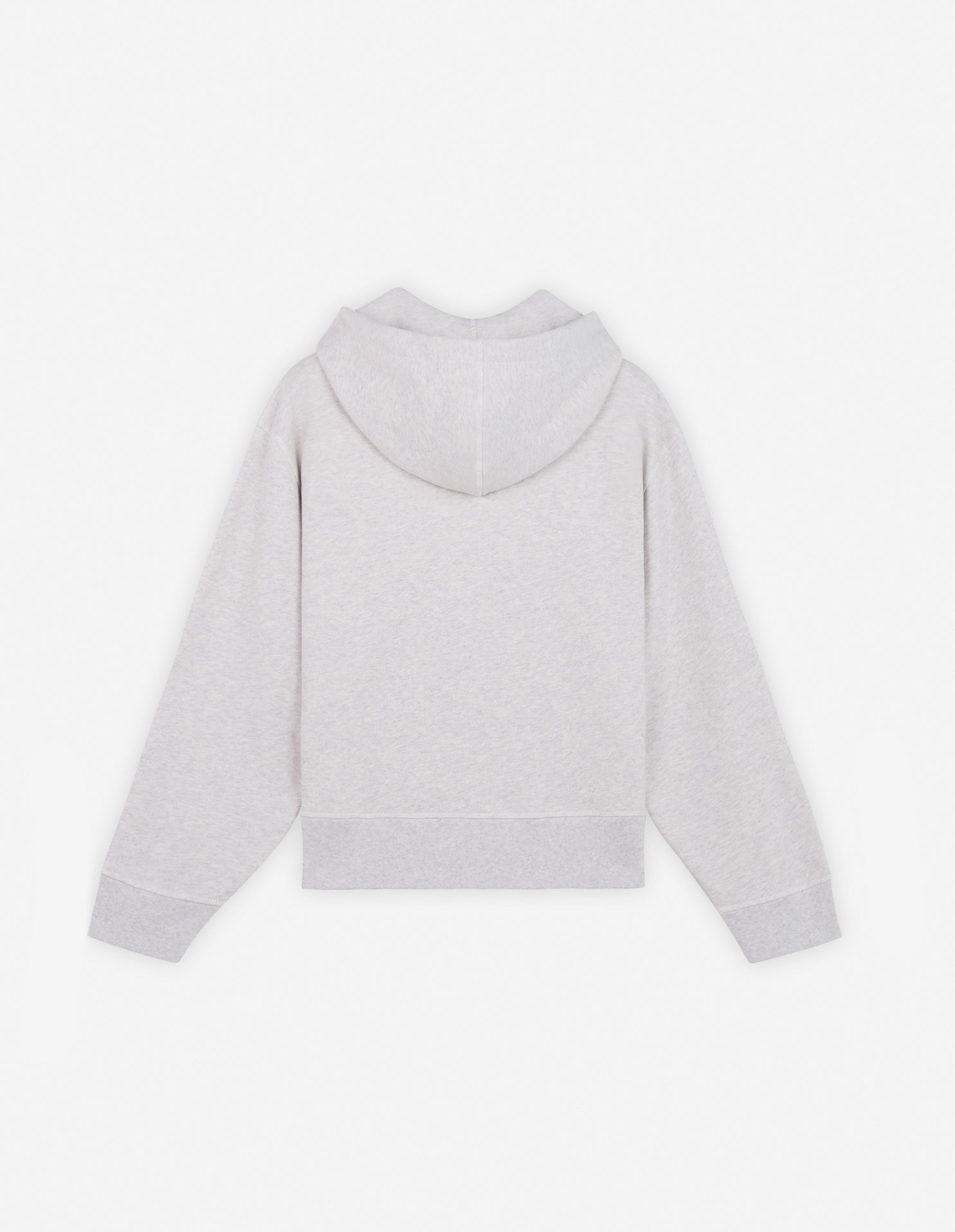 Baby fox patch zipped hoodie, light grey mélange