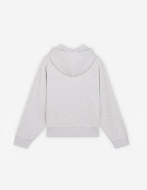 Baby fox patch zipped hoodie, light grey mélange