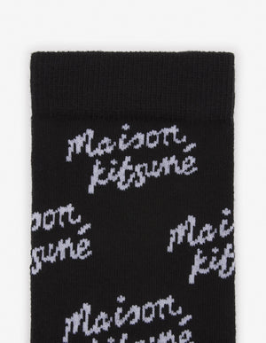 Handwriting All Over socks, black