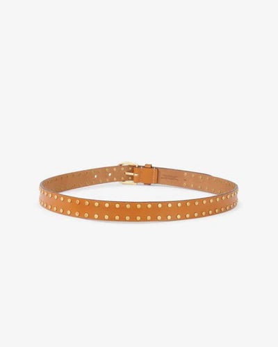 Zap belt, gold stud, natural