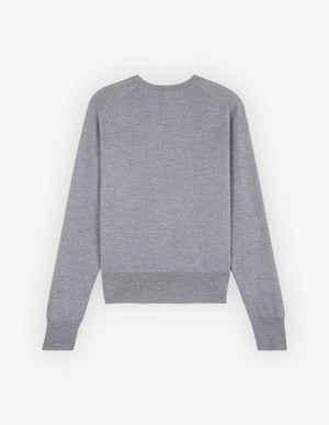 Baby fox reg jumper, grey mélange