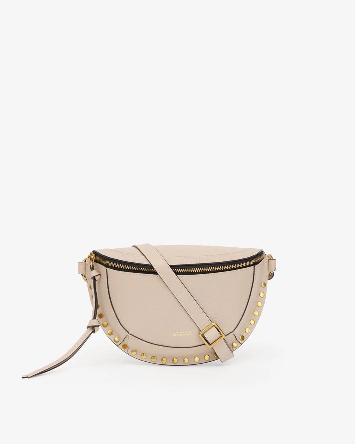 Skano grained leather belt bag, light beige