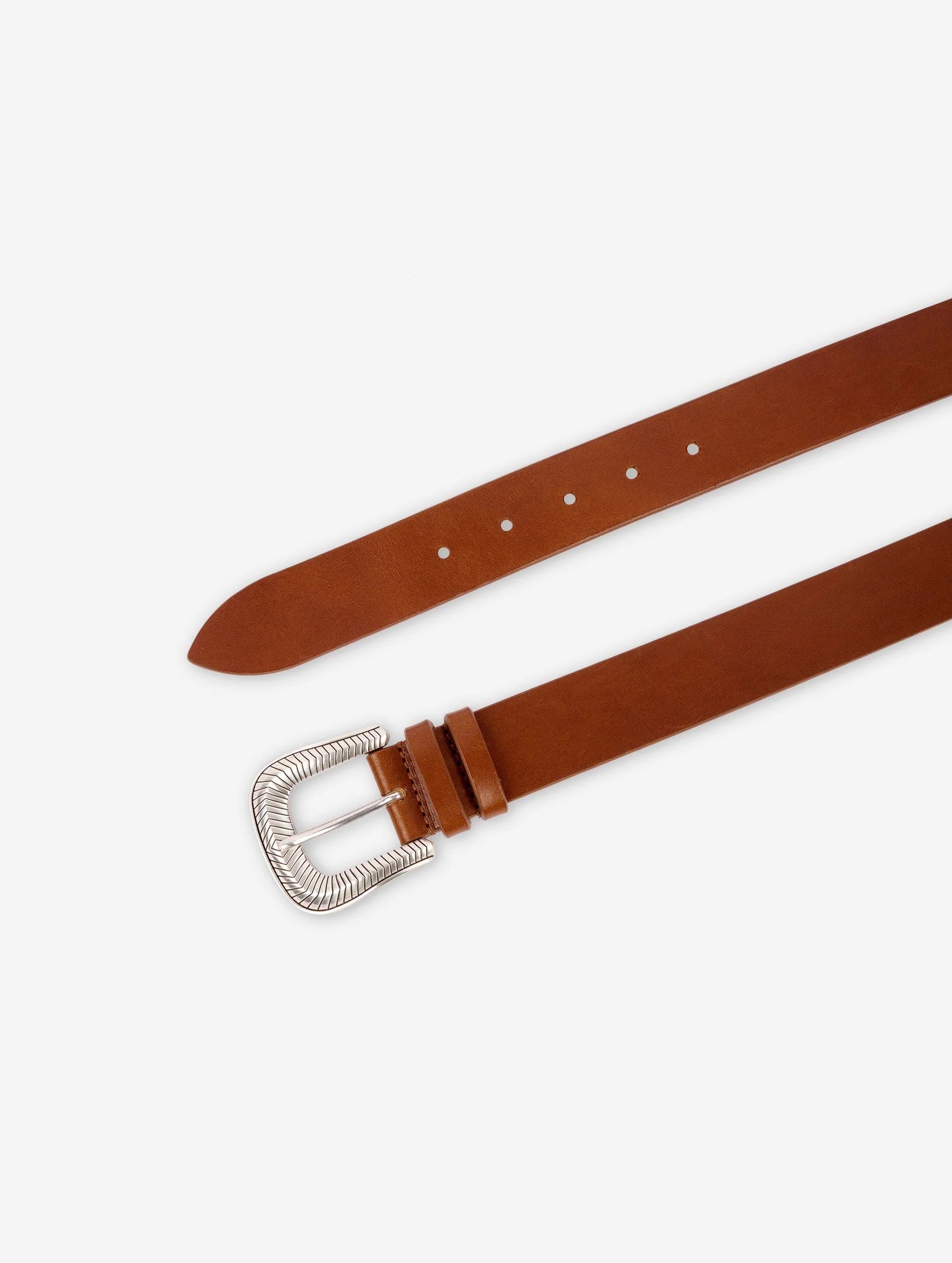 Medium belt in cognac leather