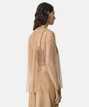 tulle bohemian shirt, nude