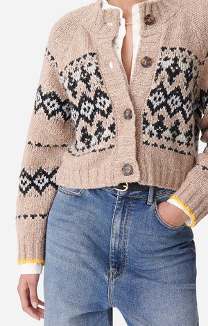 Damas cardigan, taupe