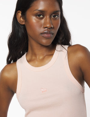 Baby fox ribbed tank top, Pale Pink