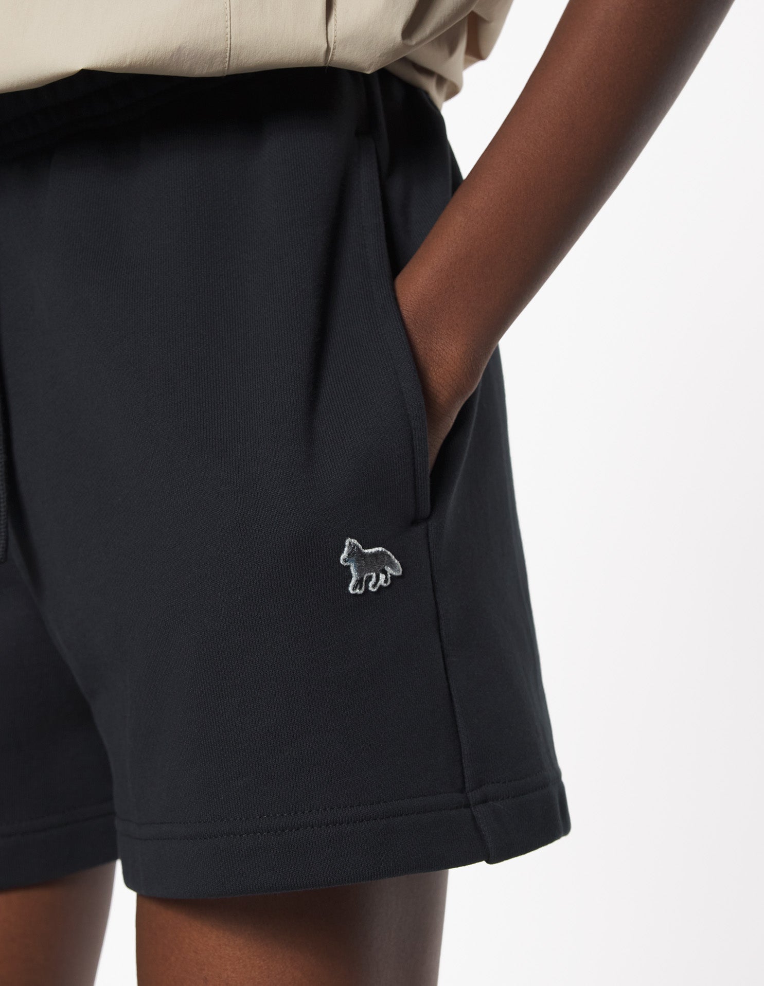 Baby fox patch jog shorts, Black