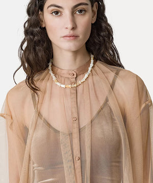 tulle bohemian shirt, nude