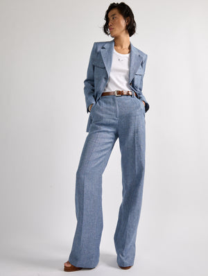 Blue linen & cotton trousers