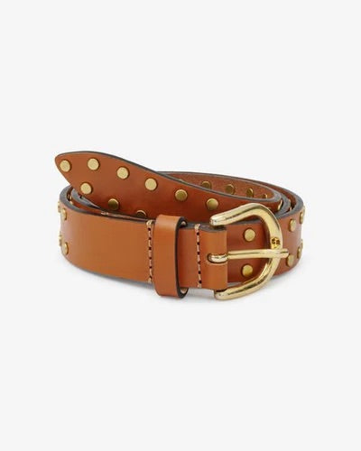 Zap belt, gold stud, natural