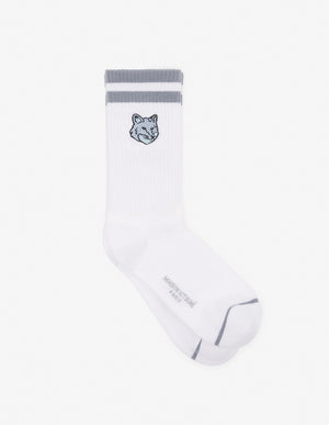 Bold fox head sporty socks, placid