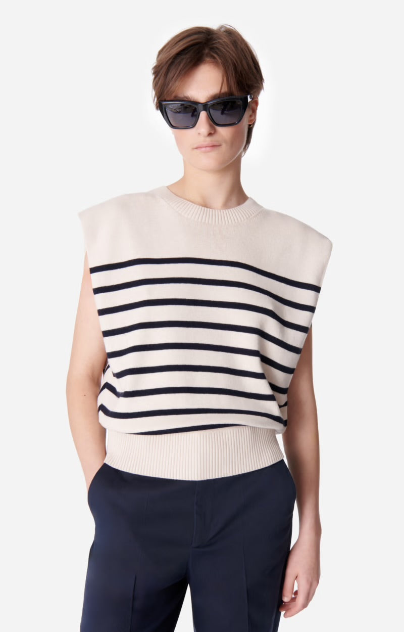 Cassandra knit, off white/navy