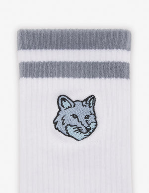 Bold fox head sporty socks, placid