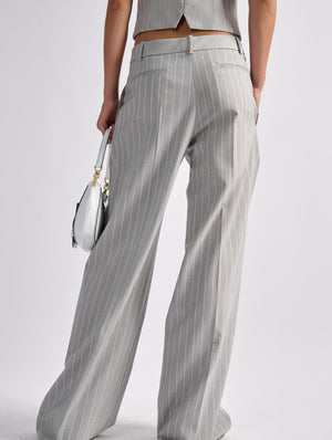 Grey tennis stripe low rise trousers