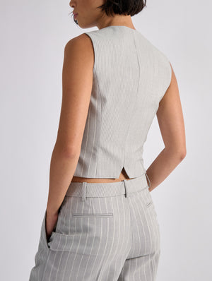 Grey tennis pinstripe waistcoat