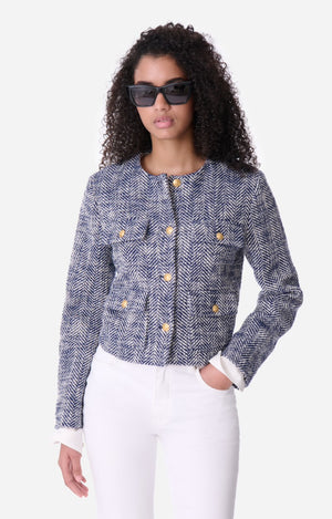 Deana short jacket blue/white