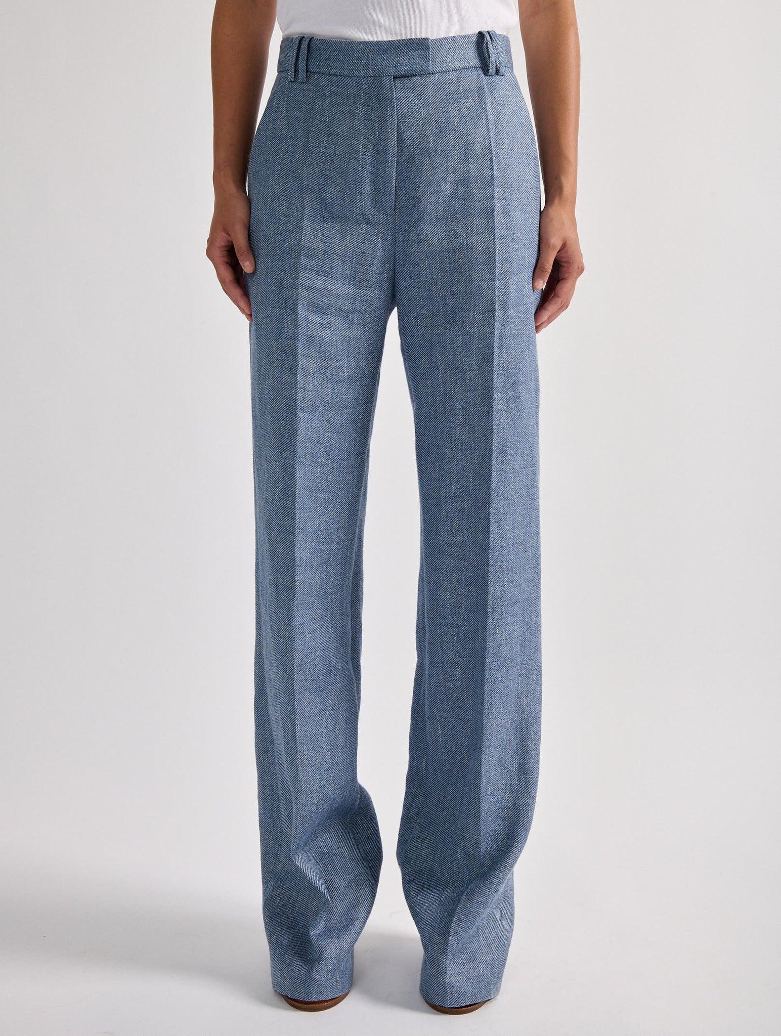 Blue linen & cotton trousers