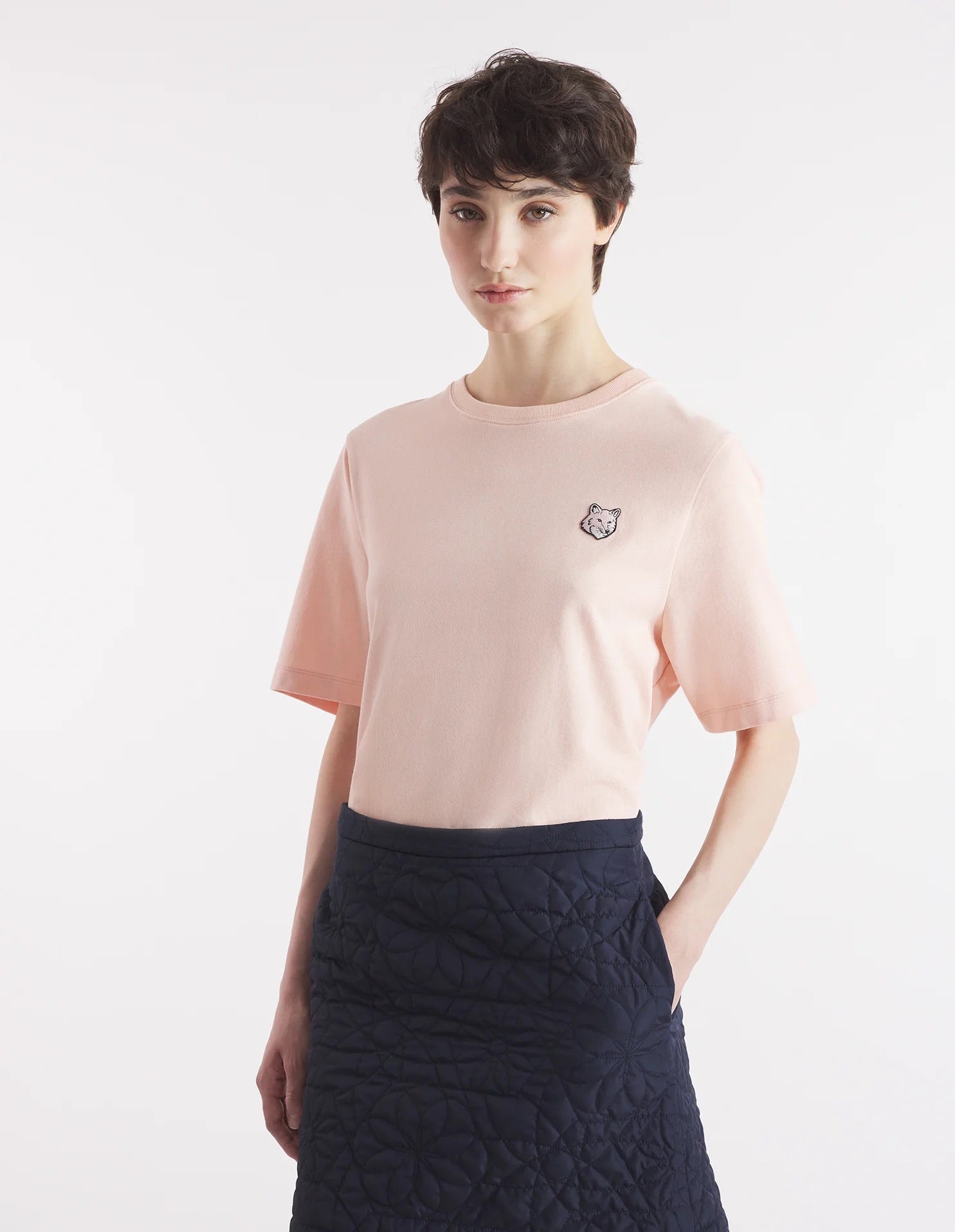 Bold fox head comfort tee, Pasture Rose