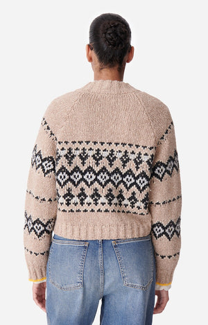 Damas cardigan, taupe